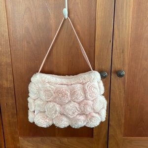 Fur Rosette Pink Purse (mink).  Custom.